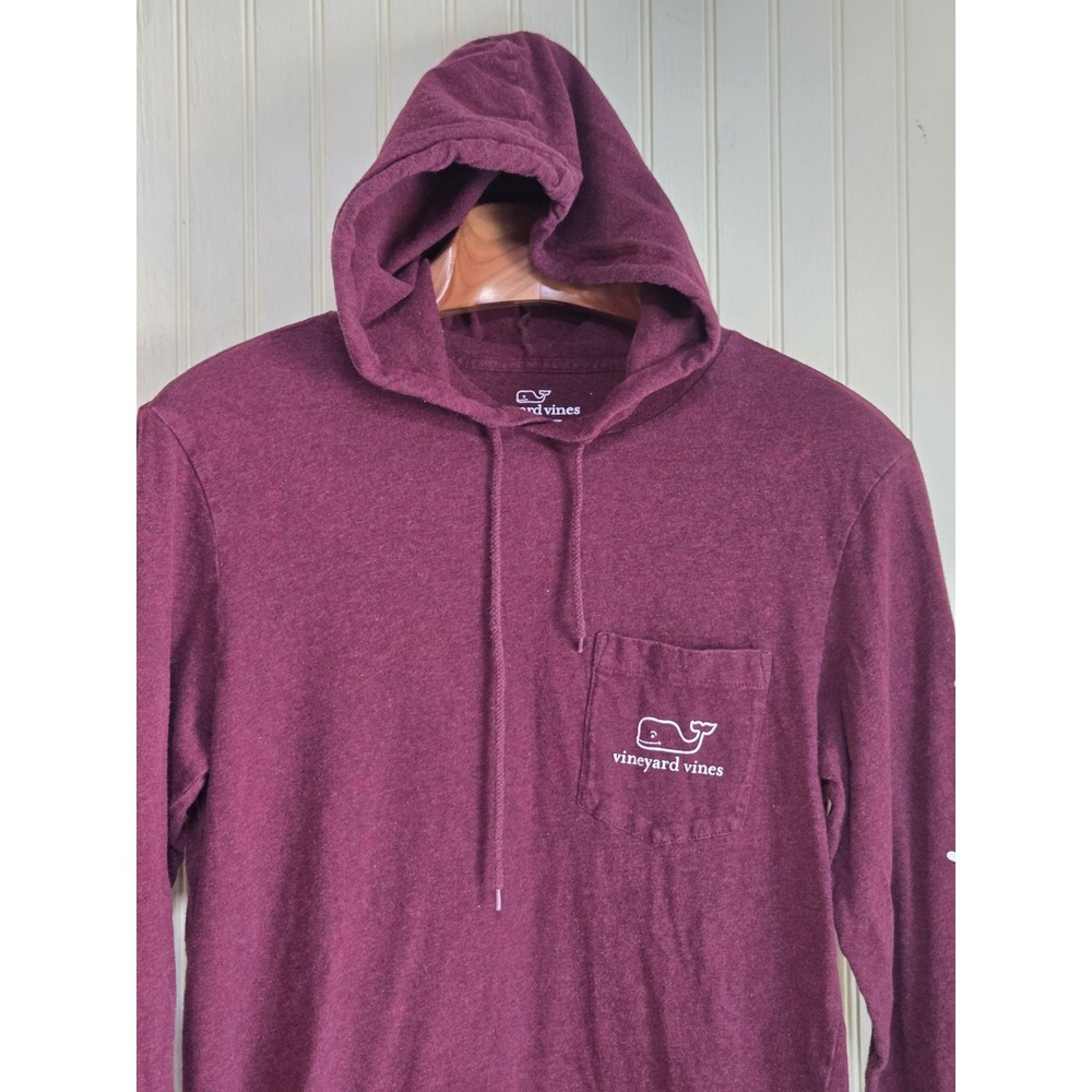Vineyard Vines Hoodie Shirt Mens‎ XS Red Lightweight Whale Graphic Pullover Top